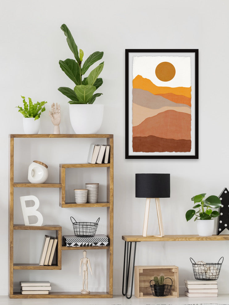 "Mountains Are Warming" Framed Painting Print, 12x18