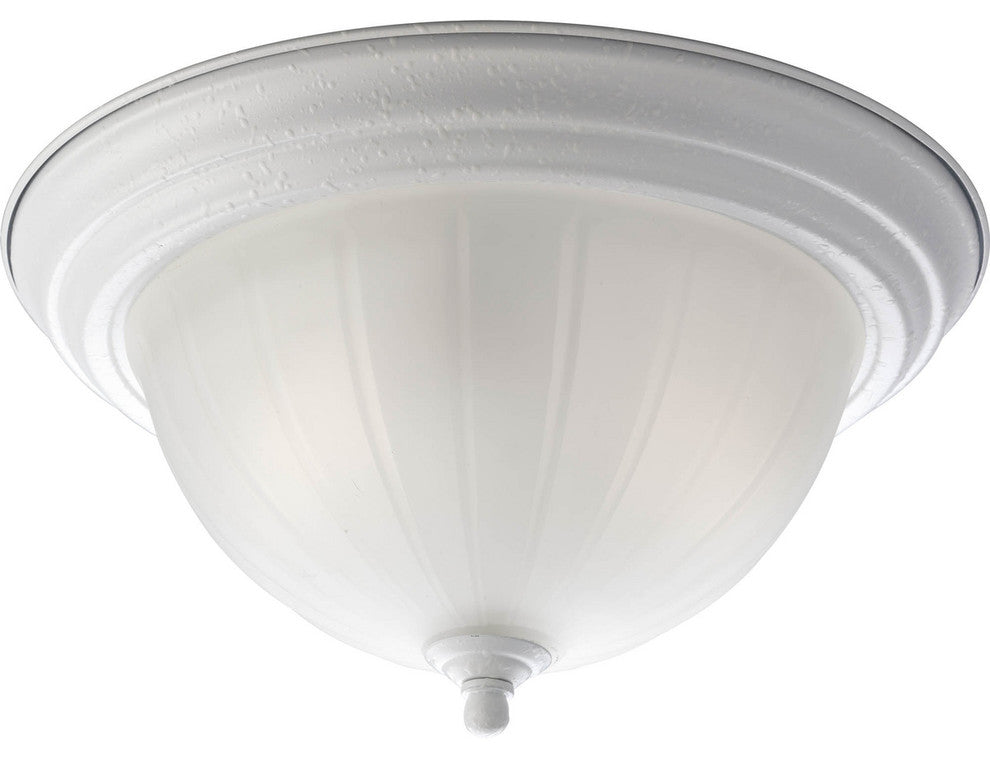 Progress Lighting 2-Light Close-To-Ceiling With Etched Ribbed Glass Bowl