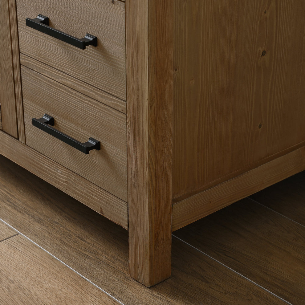 Jasper 42" Bathroom Vanity, Textured Natural, Ariston White Engineered Stone