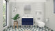 Belli 36" Wall Mounted Single Bathroom Vanity Set, Night Blue, Glossy White Top