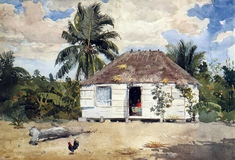 Winslow Homer Native Huts- Nassau Wall Decal