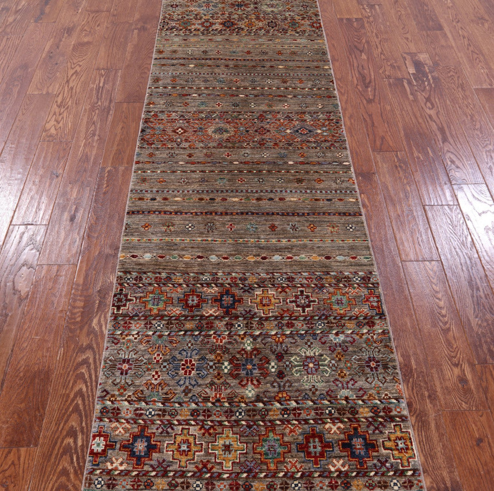 Khorjin Super Kazak Hand-Knotted Runner Rug 2' 7" X 9' 4" - Q12572