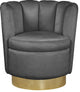 Lily Velvet Upholstered Accent Chair, Gray