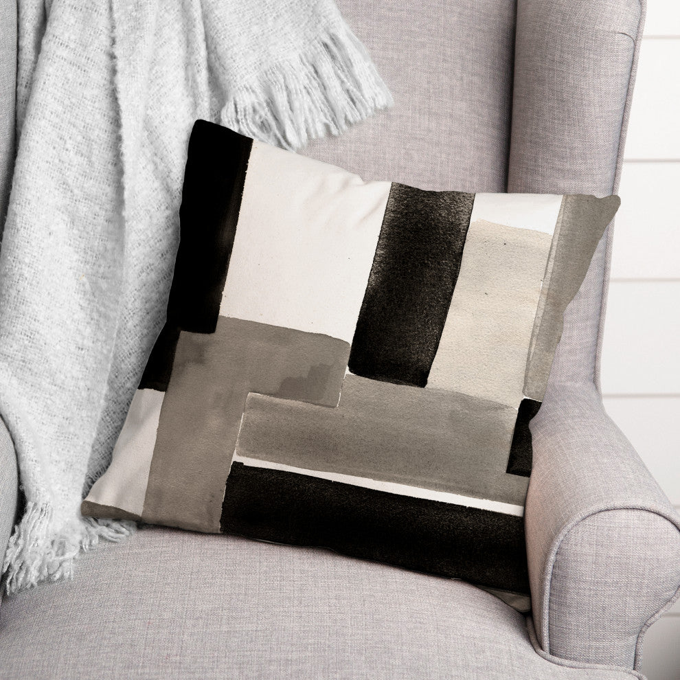 Gray Abstract Design 18x18 Indoor/Outdoor Pillow
