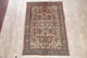 Consigned, Handmade Persian Antique Worn Oriental Faded Area Rug, Peach, 5'x8'