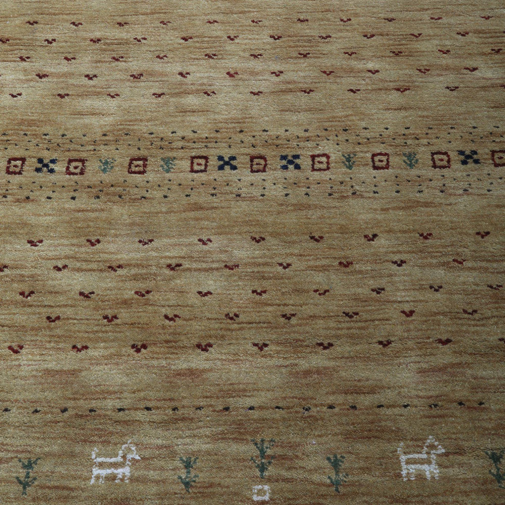 HAND KNOTTED LOOM WOOL ECO-FRIENDLY AREA RUGS - Rectangle, Gold, Contemporary