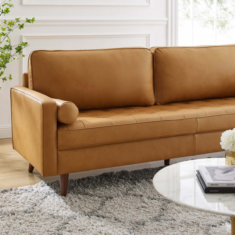 Sofa, Leather, Tan, Modern, Living Lounge Room Hotel Lobby Hospitality