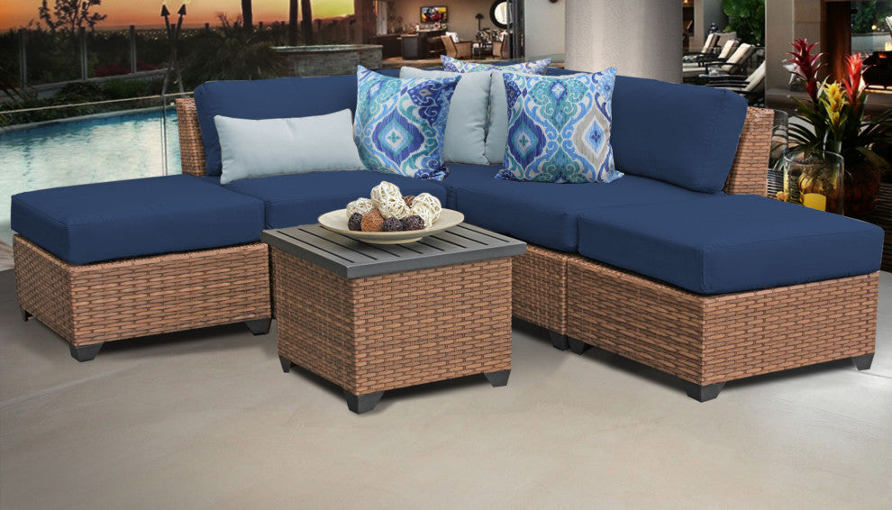 Laguna 6 Piece Outdoor Wicker Patio Furniture Set 06f