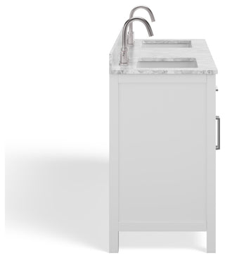 The Oswald Bathroom Vanity, Double Sink, 72', White, Freestanding