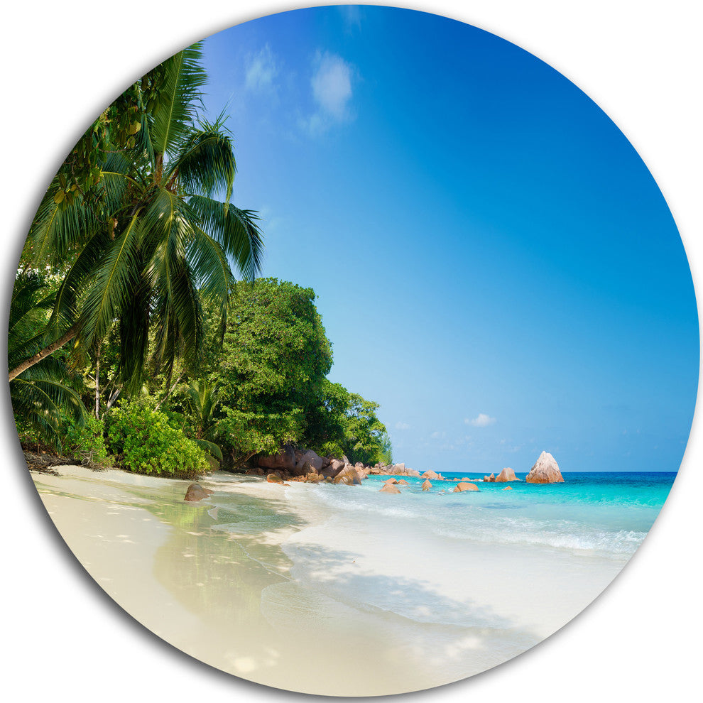 Beautiful Praslin Island Seychelles, Seascape Round Wall Art, 23"