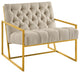 Bequest Gold Stainless Steel Upholstered Fabric Accent Chair