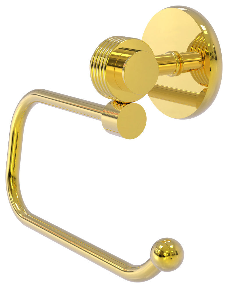 Satellite Orbit Two Euro Groovy Accent Toilet Tissue Holder, Polished Brass