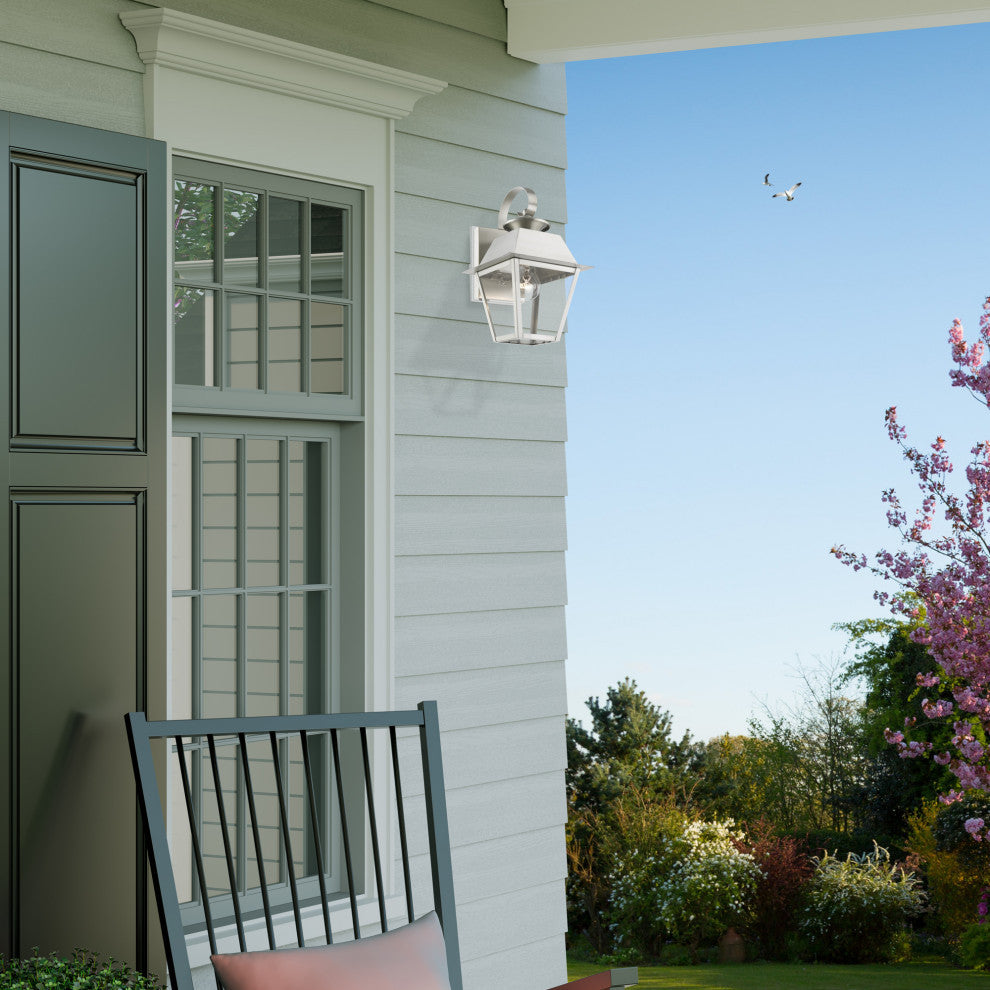 Wentworth 1 Light Brushed Nickel Outdoor Small Wall Lantern