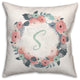 S Monogram Wreath 18x18 Spun Poly Pillow