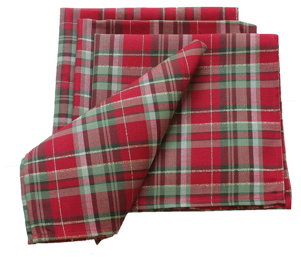 Holiday Tartan Christmas Christmas Napkins, 20"x20", Set of 4