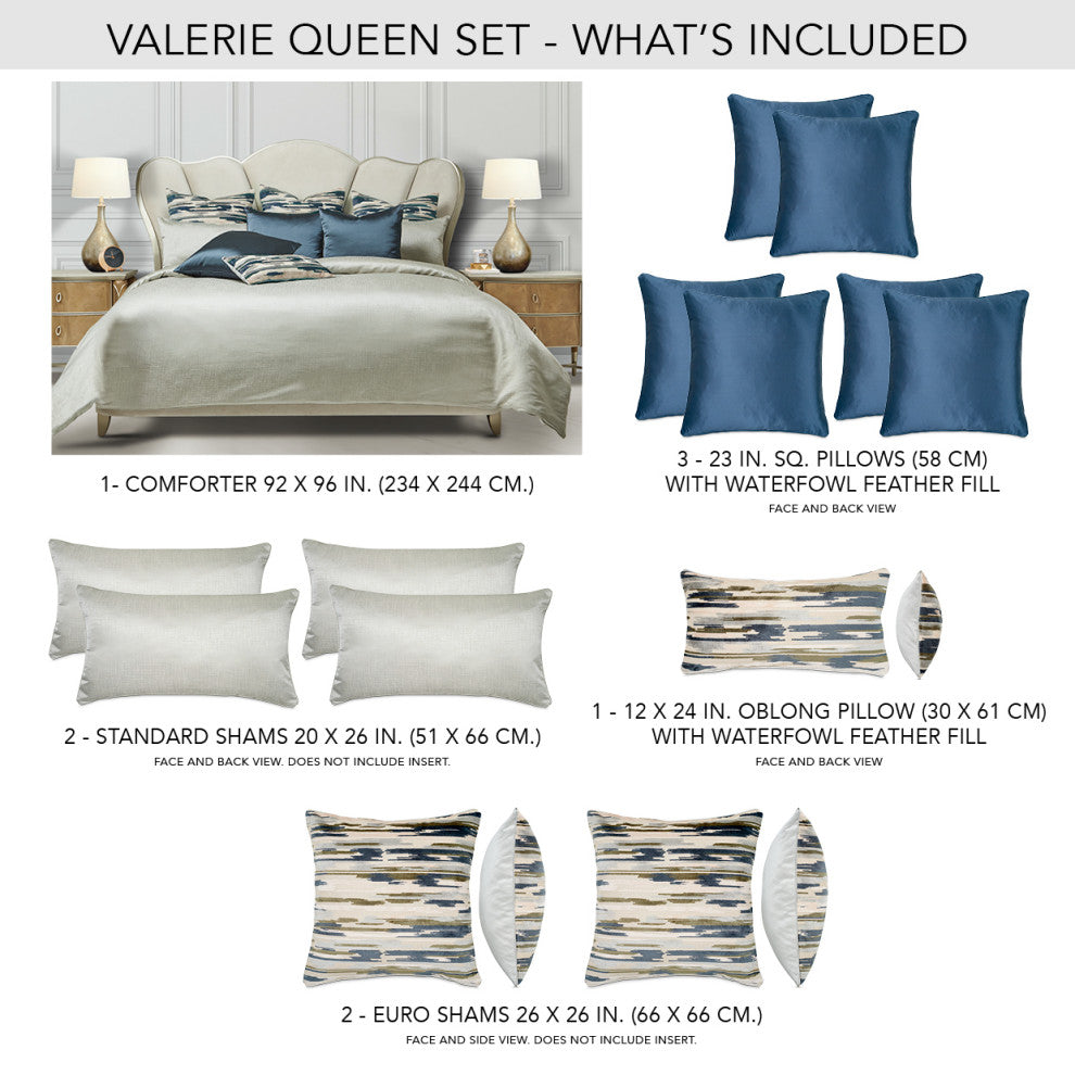Valerie Comforter Set Mist, Queen