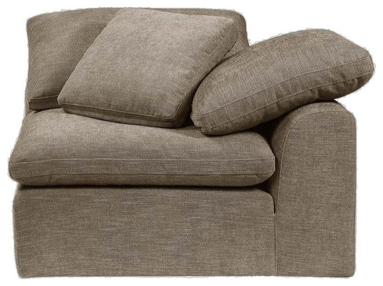 ACME Naveen Modular Wedge With 1 Pillow, Khaki Linen