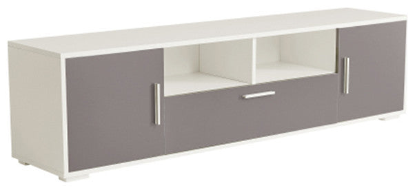 WHITE+GRAY morden TV Stand with LED Lights high glossy front TV Cabinet