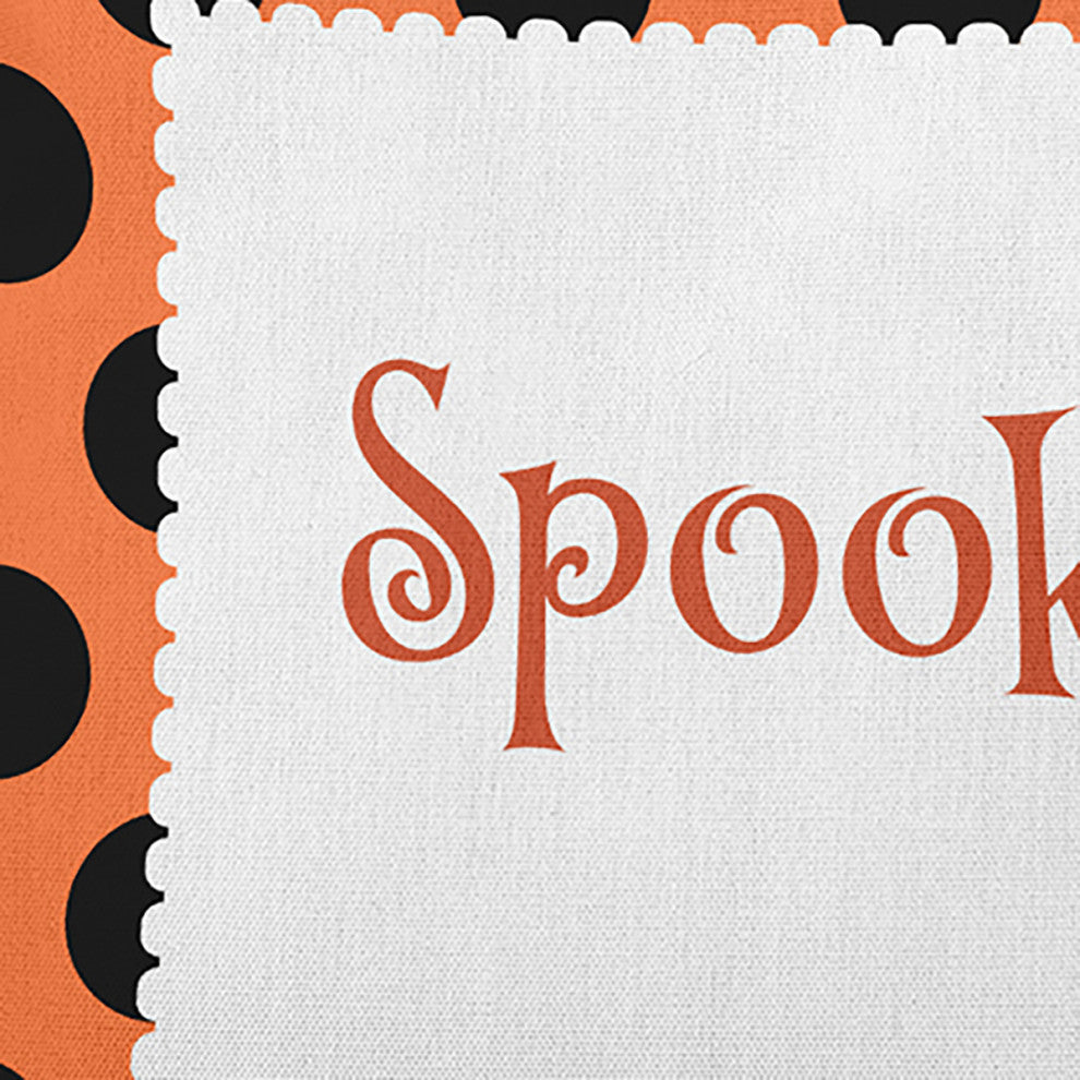 Halloween Spooky Dots Accent Pillow, Traditional Orange, 20"x20"