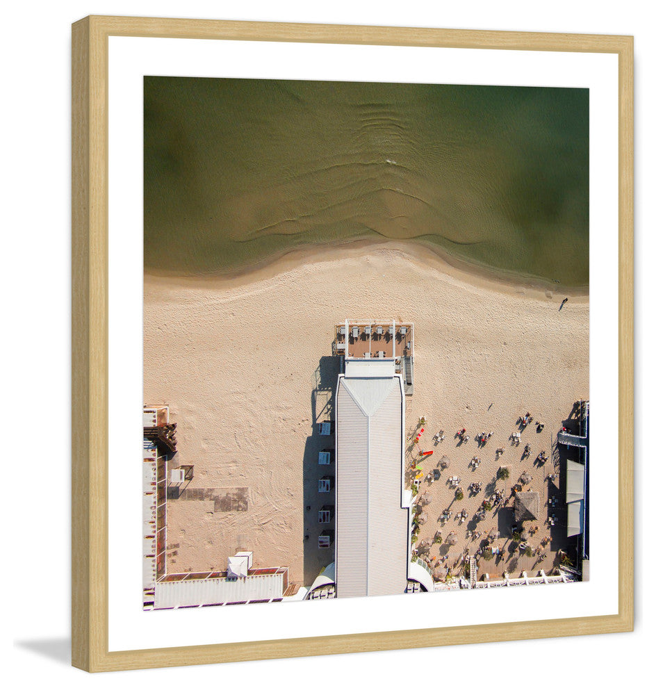 "Beach Pavillion" Framed Print by Karolis Janulis