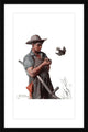 "Farmer and the Bird" Framed Art Print by Norman Rockwell