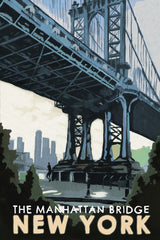 "Manhattan Bridge" Painting Print on Wrapped Canvas, 40x60