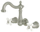 Kingston Brass Two-Handle Wall Mount Bathroom Faucet, Brushed Nickel
