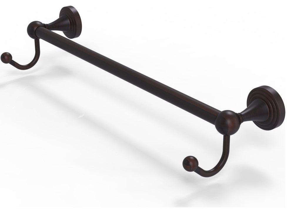 Sag Harbor 30" Towel Bar with Integrated Hooks, Venetian Bronze