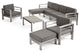 GDF Studio Emily Coral Outdoor Sectional Set With Ottomans and Coffee Table