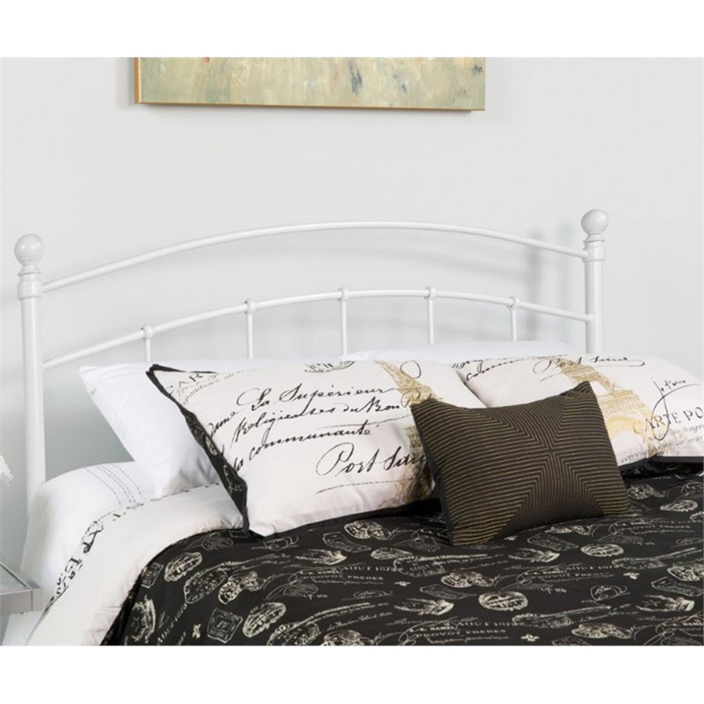 Woodstock Decorative White Metal Queen Size Headboard