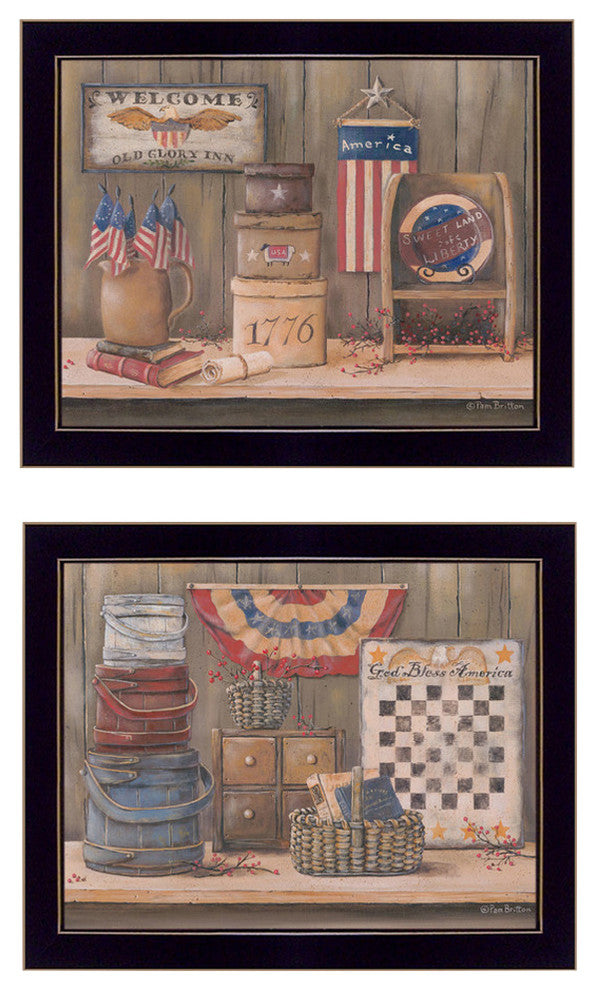 "Sweet Land of Liberty" Collection By Pam Britton, Printed Wall Art, Black Frame