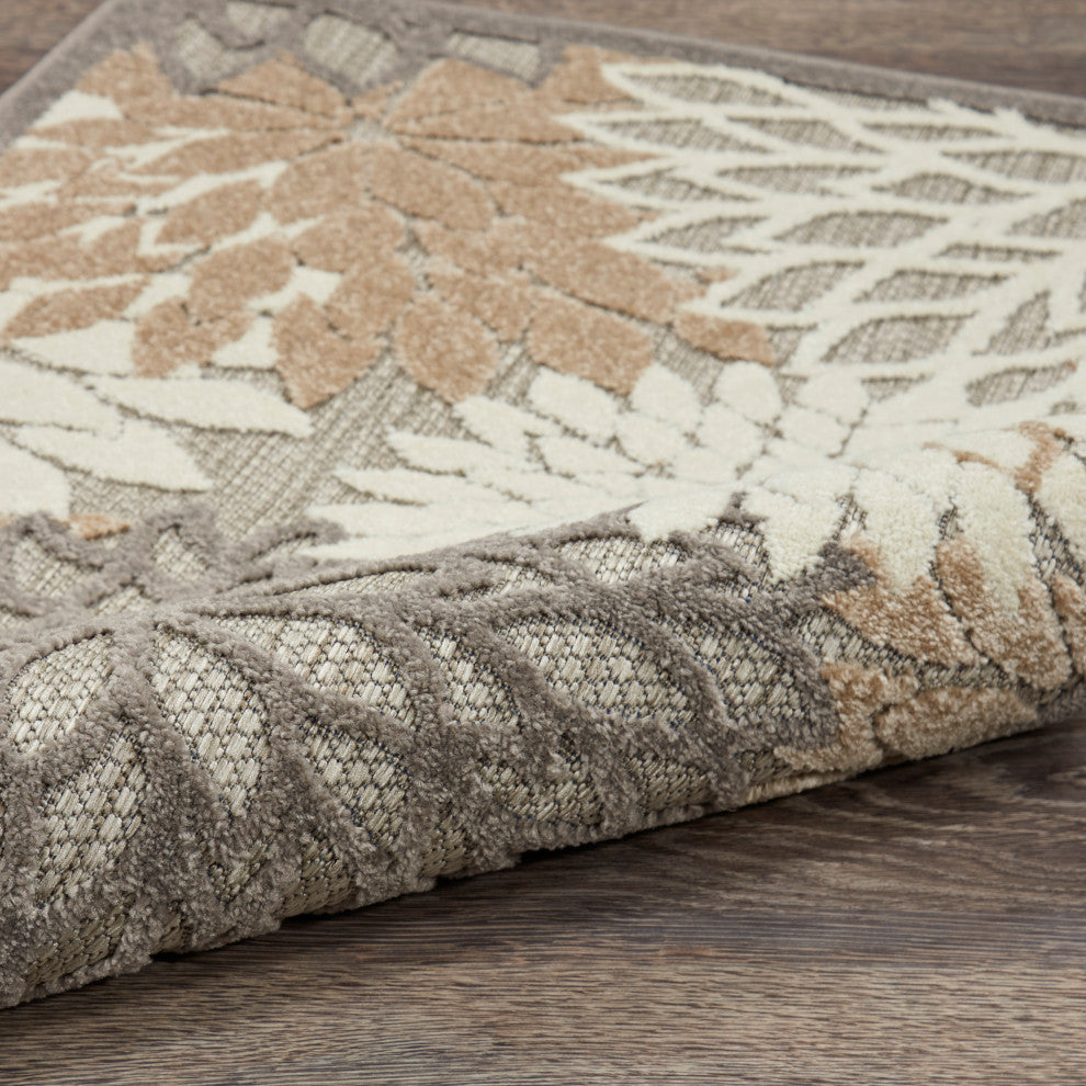 Nourison Aloha 5' x Square Natural Tropical Area Rug