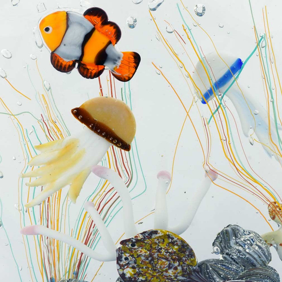 GlassOfVenice Large Murano Glass Aquarium With Fish And Sea Life