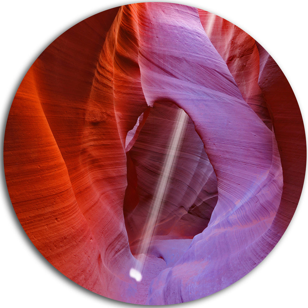 Red Orange Antelope Canyon, Landscape Photo Disc Metal Wall Art, 23"