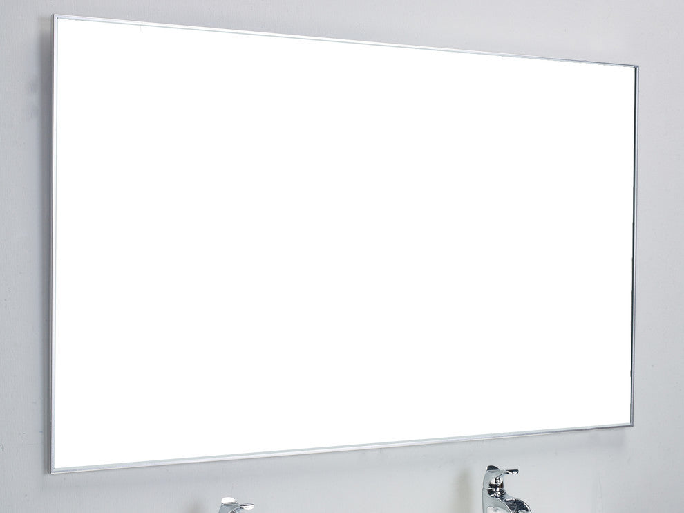 Eviva Sax 48" Chrome Metal Frame Bathroom Wall Mirror