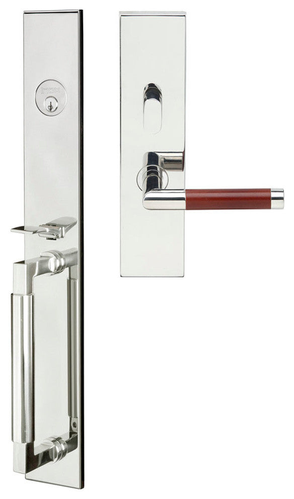Cabernet Lever, Mortise Entry Handleset, RHR, Polished Stainless Steel