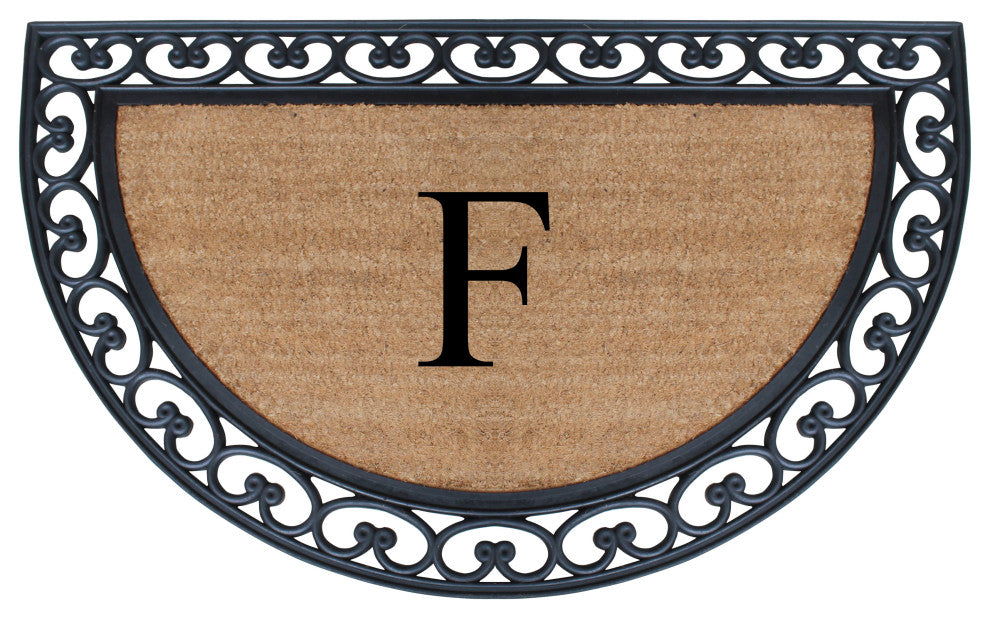 A1HC Half Round 30"x48" Double Door Monogrammed Doormat, F