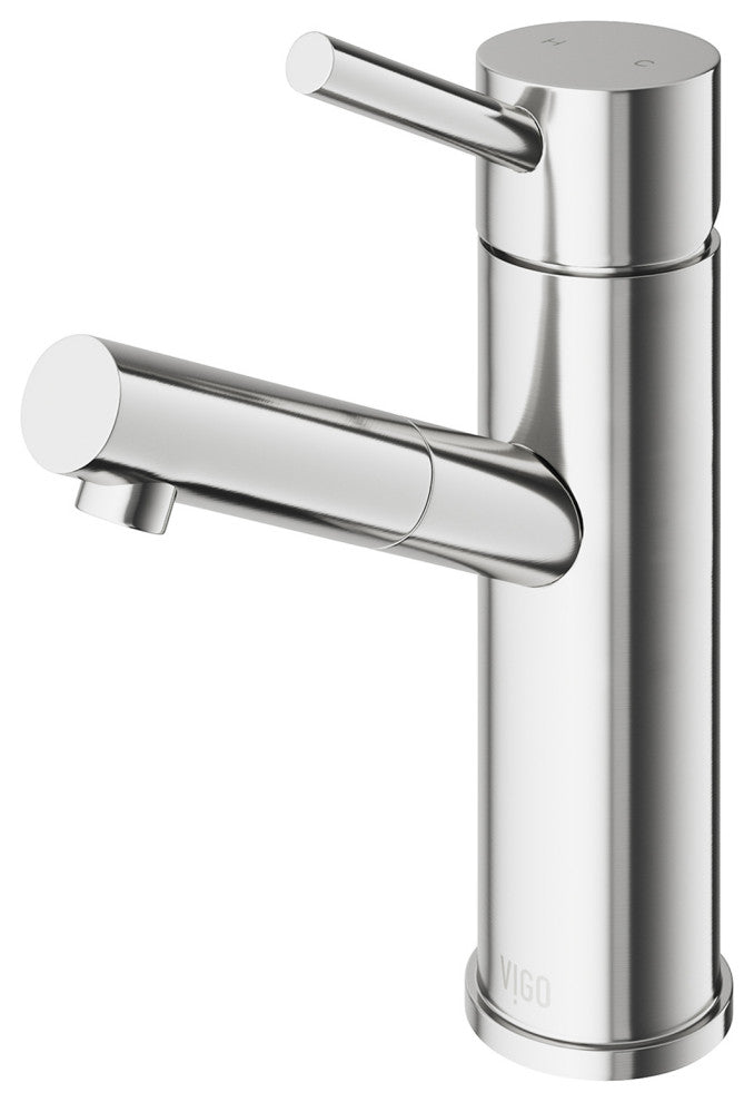 VIGO Noma 8" H Single Handle Single Hole Bathroom Faucet, Brushed Nickel