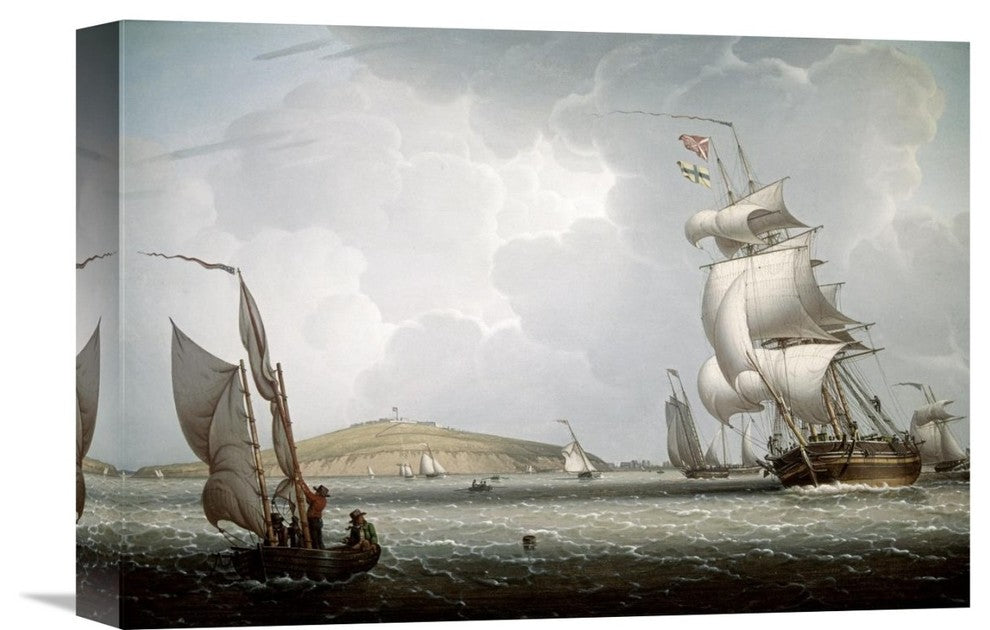 "Boston Harbor" Stretched Canvas Giclee by Robert W. Salmon, 16"x11"