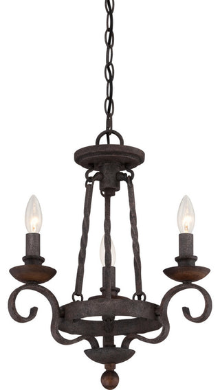 Noble 3-Light Chandelier, Rustic Black