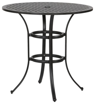 5-Piece Cushioned Counter Set, 42" Round Counter Table, Lava Bronze/Cast Slate