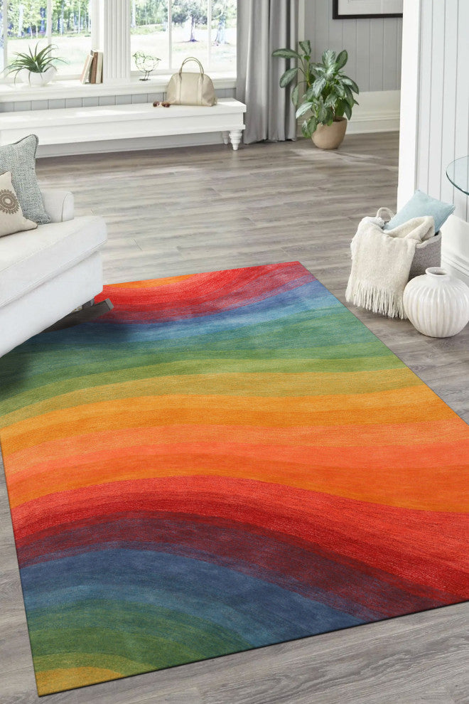 Hand-Tufted Wool Lollipop Contemporary Abstract Desertland Rug, 4' X 6'