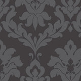 Shades, Damask Geometric Graphic Gray, Black Wallpaper Roll