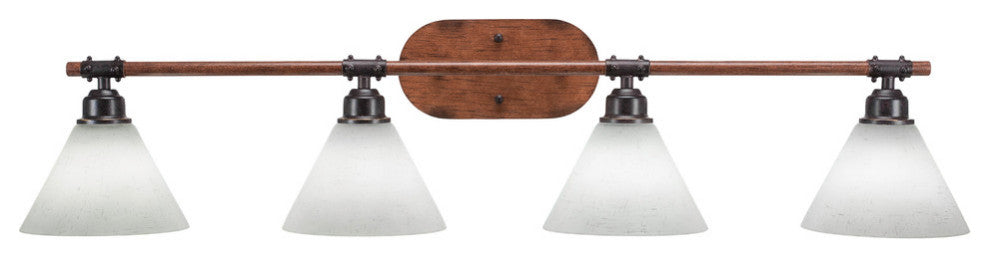 Blacksmith 4-Light Bath Bar, White Muslin