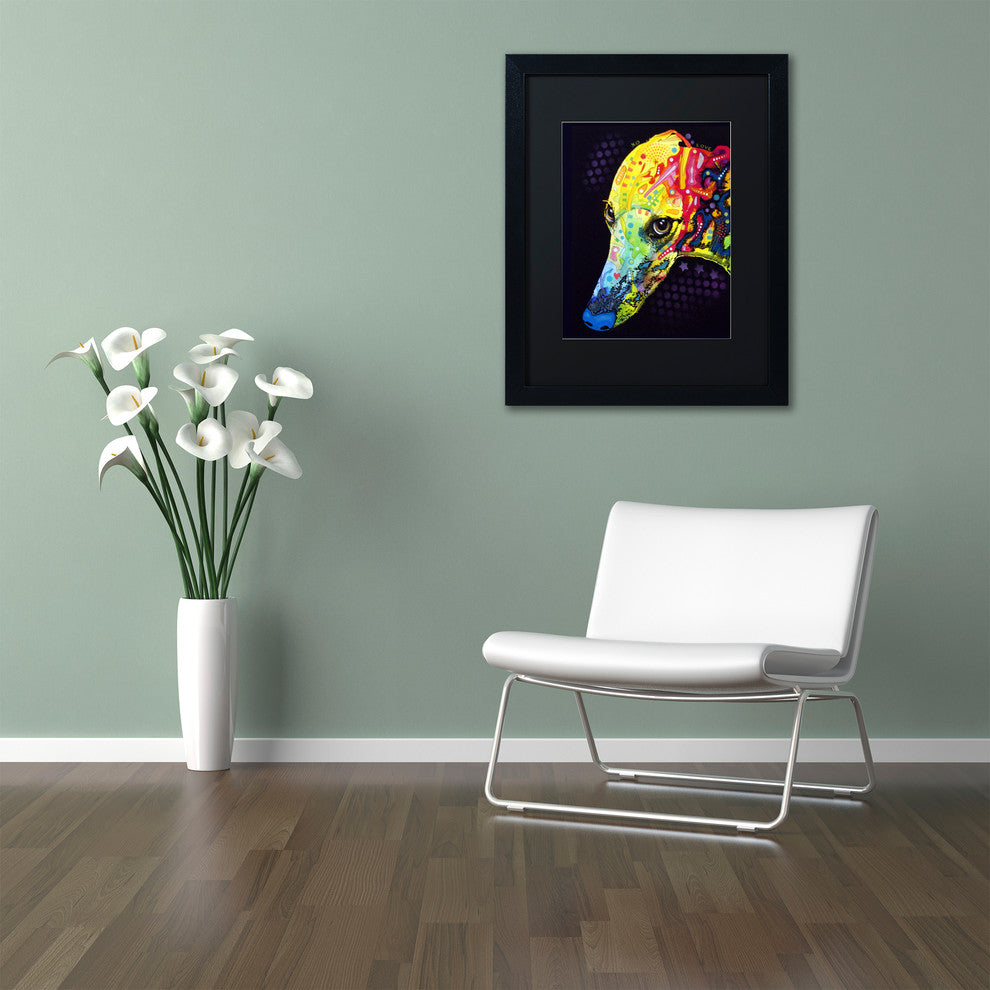 Dean Russo 'Greyhound' Framed Art, Black Frame, 16"x20", Black Matte