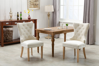 Home Beyond Velvet Upholstered Armless Dining Chairs, Tan