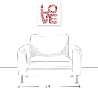Love Floral 16x16 Canvas Wall Art