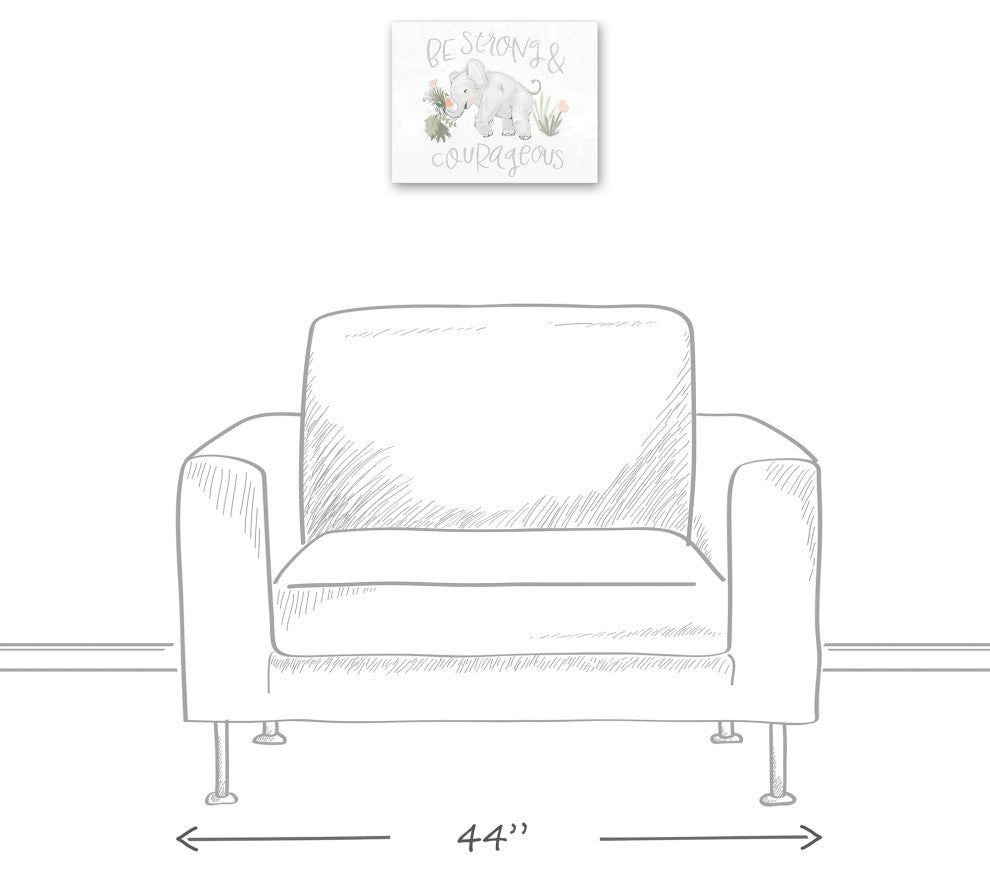 Strong And Courageous Elephant 14x11 Canvas Wall Art