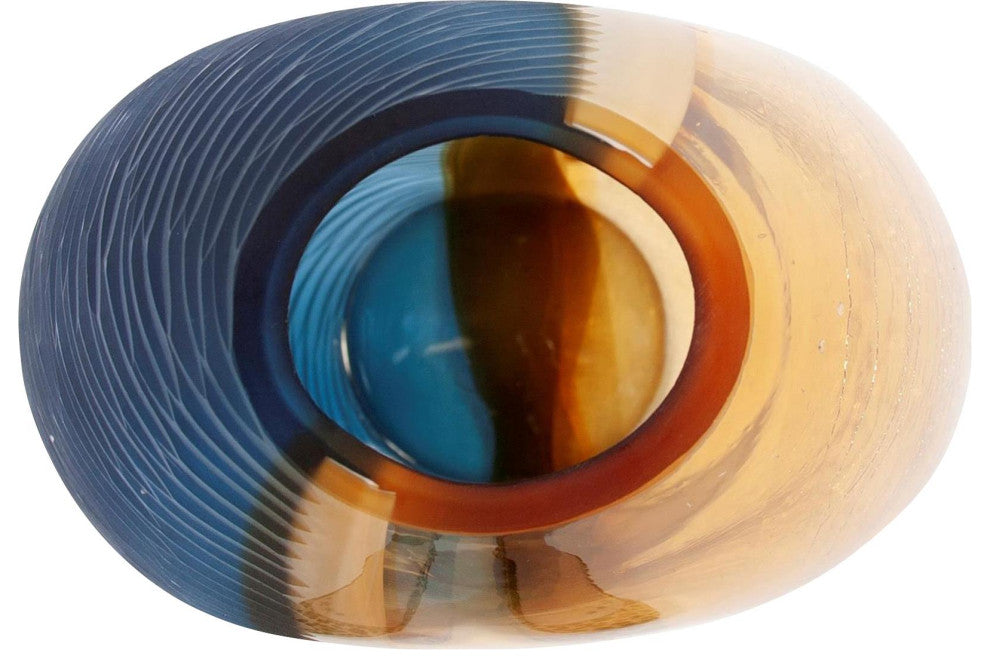 Mirina Oval Glass Vase, Traditional Style