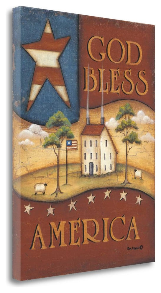 "God Bless America" By Kim Lewis, Giclee Print on Gallery Wrap Canvas